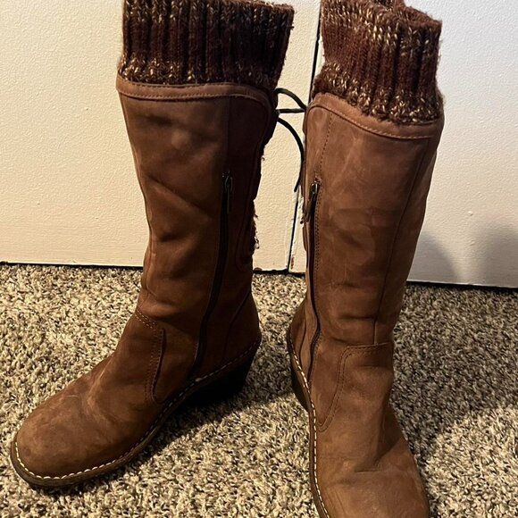 UGG Shoes - Ugg Australia Skylair Size 7 Suede Leather Knitted Cuff Cottagecore Winter